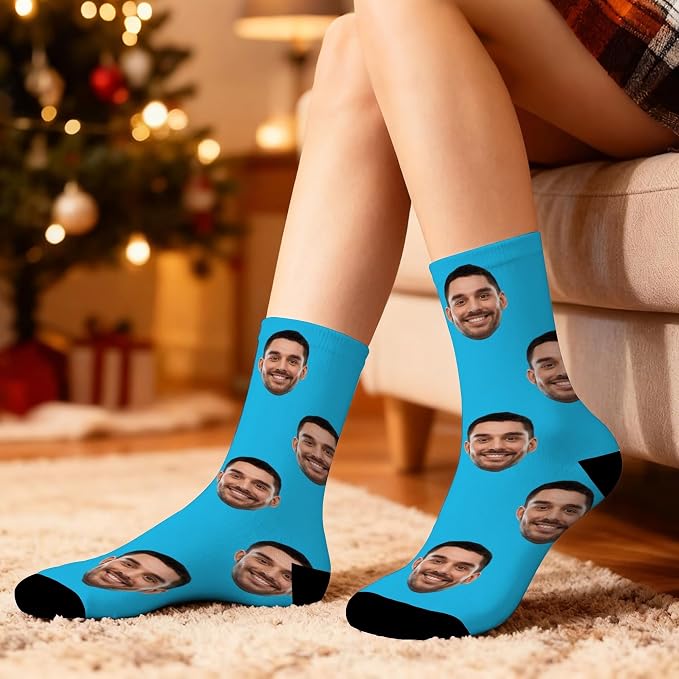 D-Story Custom Face Socks, Personalized Photo Picture on Socks, Unisex Athletic - Image 7