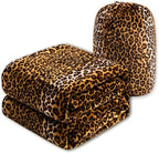 Bnuitland Leopard Print Flannel Blanket, Large Size 90x90 Inches - Image 3