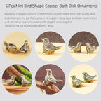 5 Pcs Mini Brass Bird Shape Copper Bath Disk Birdbath Cleaner Purification - Image 4