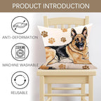 German Shepherd Dog Decorative Throw Pillow Cover 18 x 18, Cute Puppy Paw - Image 3