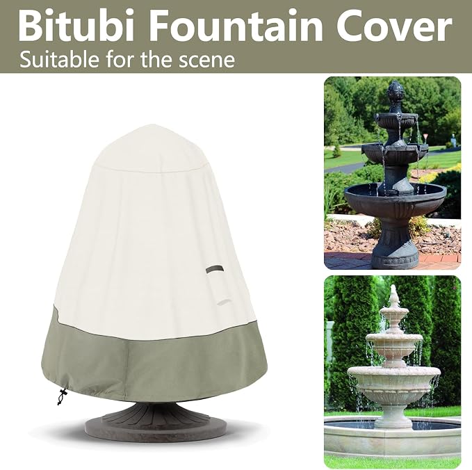 Bitubi Fountain Cover（40"x50"） 600D Oxford Cloth Garden Fountain Statue - Image 3