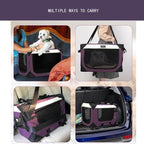Large Cat Carrier, Collapsible Dog Travel Crate Portable Soft-Sided Pet Carrier - Image 6