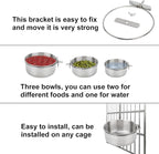 Bird Feeding Dish Cups 3 Pack Parrot Food Bowl Cage - Image 4