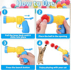 Mity rain 101PCS Cat Ball Launchers & Pom Pom Balls Interactive Cat Toy Set – - Image 7