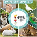 2 Pcs Bird Feeder Bowls with 3 Pcs Food Holder - Image 7