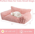 Cute Cat Couch Bed for Indoor Cats, Fluffy Pet Cat Sofa - Image 5