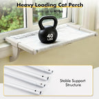 Window Sill Mount Cat Perch for Indoor Cats, One-Step Sliding Clamping Slot - Image 6