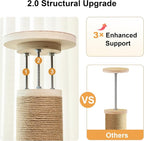 FUKUMARU Floor to Ceiling Cat Tree, 6 Level Adjustable Height Climbing Tower - Image 5