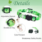 St Patrick's Day Cat Collar-2 Pack Cat Collars Trefoil Cat Collar Breakaway - Image 2