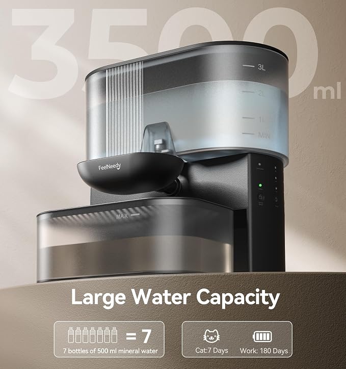 Wireless Cat Water Fountain No Filters, Wastewater Separation, FEELNEEDY - Image 5
