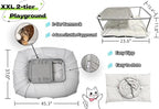 XxingSheep 2-Tier Cat Tunnel & Hammock Bed XXL, 4 Cave Shuttle - Image 6