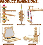 5PCS Bird Perch and Toy Set. Includes a Perch, and Chew Toy. Hangable Natural - Image 2