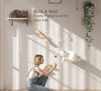 Cat Wall Shelves Set with Sisal Cats Window Perch, 4 Piece Wood Climbing - Image 2