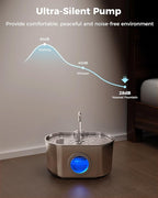 Cat Water Fountain Stainless Steel: 74oz/2.2L Cat Fountain - Image 4