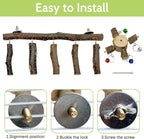 BNOSDM Natural Wood Bird Ladder Perch 6Pcs Parrot Stand Branches Climbing - Image 6