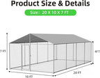 20'x10' Large Outdoor Dog Kennel, Heavy Duty Dog Enclosure - Image 6
