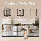 WAOWAO Baby Gate 100-109.42" Extra Wide Pressure Mounted Walk Through Swing - Image 3