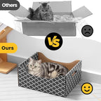 Cardboard Cat Scratcher Box, Heavy Duty Cat Scratcher Bed - Image 5