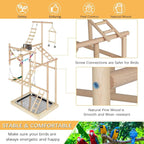 Pet Parrot Playstand Parrots Bird Playground Bird Play Stand Wood Perch Gym - Image 3
