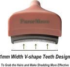 Pet Deshedding Tool with Curve Blade, Cat Grooming Brush, Tight V-shaped Teeth - Image 3