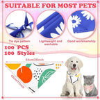 100 Pcs Boho Dog Bandanas Bulk Pet Bibs Colorful Triangle Scarf Boho Pet - Image 2