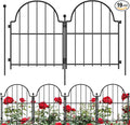 Garden Fence, 17 in x 21 ft Arched Rustproof Metal No Dig Fence Garden Fence by Blingluck
