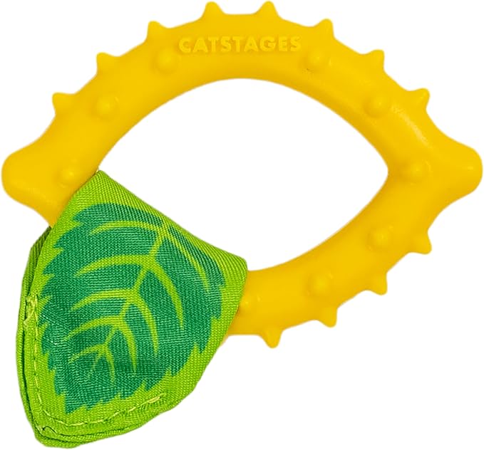 Catstages Dental Lemon Teether, Soft and Textured Cat Chew Toy, Catnip Oil by Catstages