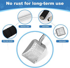 Cat Litter Spoon Metal Removable Stainless Steel Long Handle Cat Litter Screen - Image 3