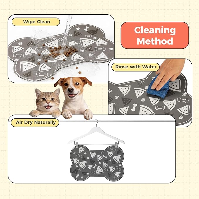 Dog Food Mat, 0.15” Thickened Super Absorbent Pet Feeding Mat - Image 5