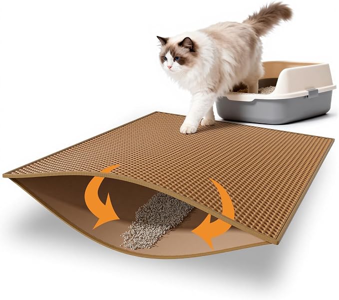 Pieviev Cat Litter Mat Double Layer Waterproof Urine Proof Trapping Mat 1 Pack by Pieviev