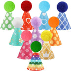 Hxezoc 10 Pcs Mini Birthday Party Hats Colorful Cone Felt Hats by Hxezoc