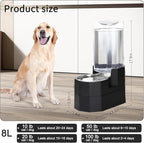 Sfozstra Raised Pet Water Dispenser: 8L Black Automatic Stainless Steel Gravity - Image 5