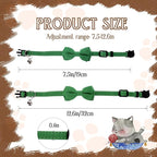 2 Pcs Bowtie Cat Collar with Bell Breakaway Cat Collars Cute Boy Kitten Collar - Image 2