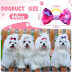 60 Pcs Cute Puppy Dog Hair Bows Small Bowknot Hair Bows - Image 2