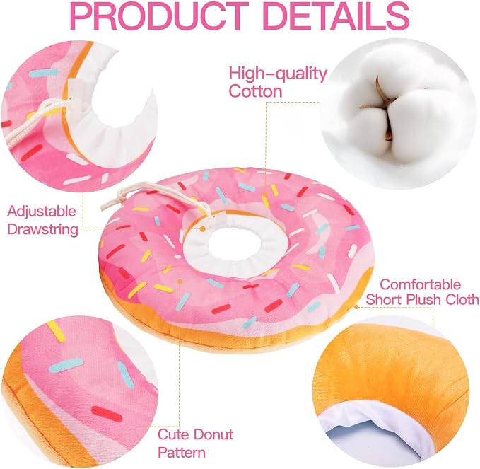 Cat Cone Collar Soft, Cute Cat Donut Collar After Surgery, Adjustable Kitten - Image 5