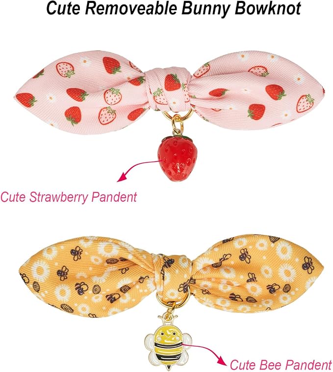 Bowtie Cat Collar with Bell 2 Pack Stylish Breakaway Kitten Collars with - Image 4