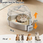 XL Stainless Steel Corner Cat Litter Box - Image 5
