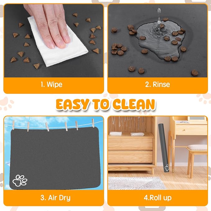 Dog Food Mat, 39.4"x31.5" Largest Absorbent Dog Mat - Image 6