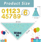 Dog Birthday Bandana Set, Light Blue Birthday Boy Decorations, HBD Party - Image 4