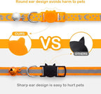 LLHK 2 Pack Breakaway Cat Collars & 2 Pcs Name Tags, Reflective Safety Kitten - Image 2