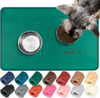 VIVAGLORY Dog Food Mat Flexmat Dog Bowl Mat, Placemat Food Tray by Vivaglory