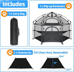 EighteenTek® Catio Outdoor Cat Enclosure 3-Tier Pop up Cat Tent Playpen | - Image 8