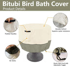 Bitubi Bird Bath Cover（24"x18"） 600D Oxford Cloth Garden Fountain Statue - Image 4
