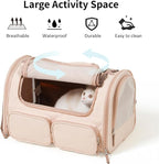 FUKUMARU Cat Carrier, 4 Mesh Windows Small Dog Carrier, 4 Storage Pockets Cat - Image 2