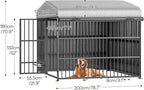 HOOBRO Outdoor Dog Kennel with Cover, 6.6 x 3.9 x 5.9 ft Dog Kennel Outside - Image 2