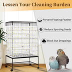 Daoeny Bird Cage Seed Catcher, Large Bird Cage Cover, Adjustable Soft Airy - Image 2