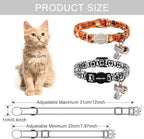ARING PET 2 Pack Halloween Cat Collars, Breakaway Orange Black White Cotton - Image 2