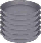 6 Pack of 10 inch Plant Saucer Gray, Heavy Duty Plastic Plant Saucer 10 inch by Bleuhome
