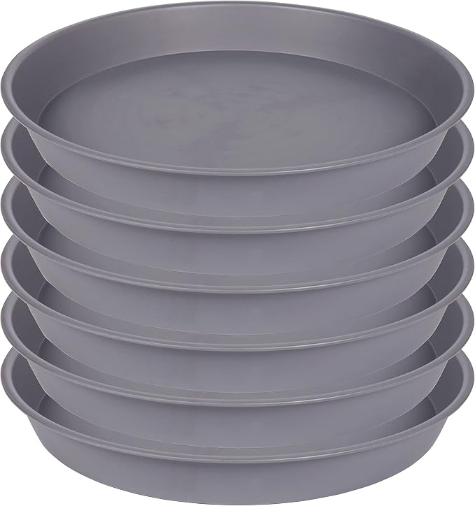 6 Pack of 7 8 inch Plant Saucer, Heavy Duty Plastic Plant Water Tray 8 inch by Bleuhome