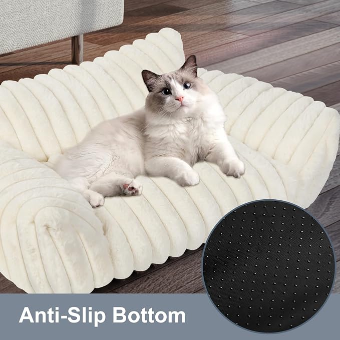 Cute Cat Couch Bed for Indoor Cats, Fluffy Pet Cat Sofa - Image 6